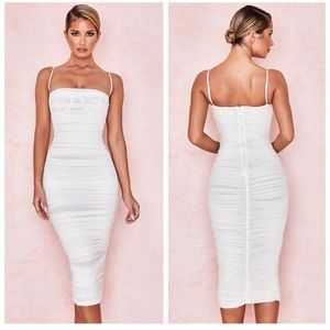 House of CB Sirene Gathered Organza Mesh Dress